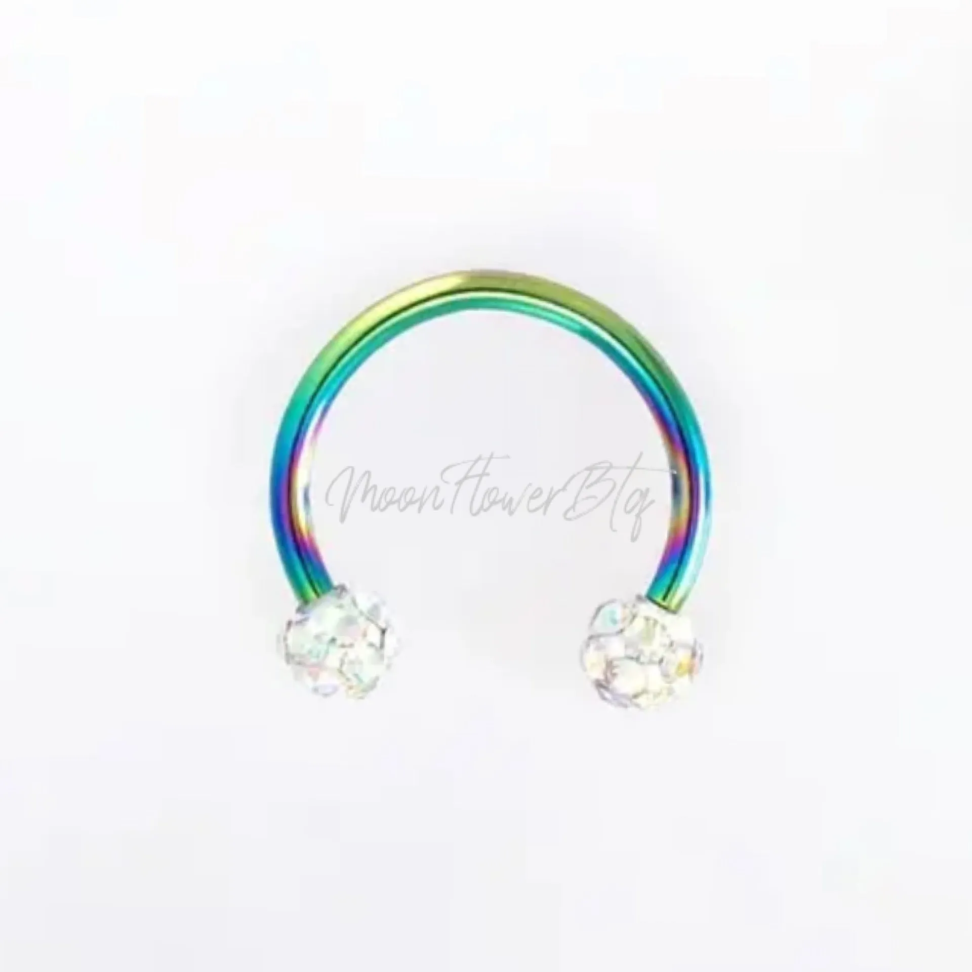 Rainbow CZ l Horseshoe Septum Ring