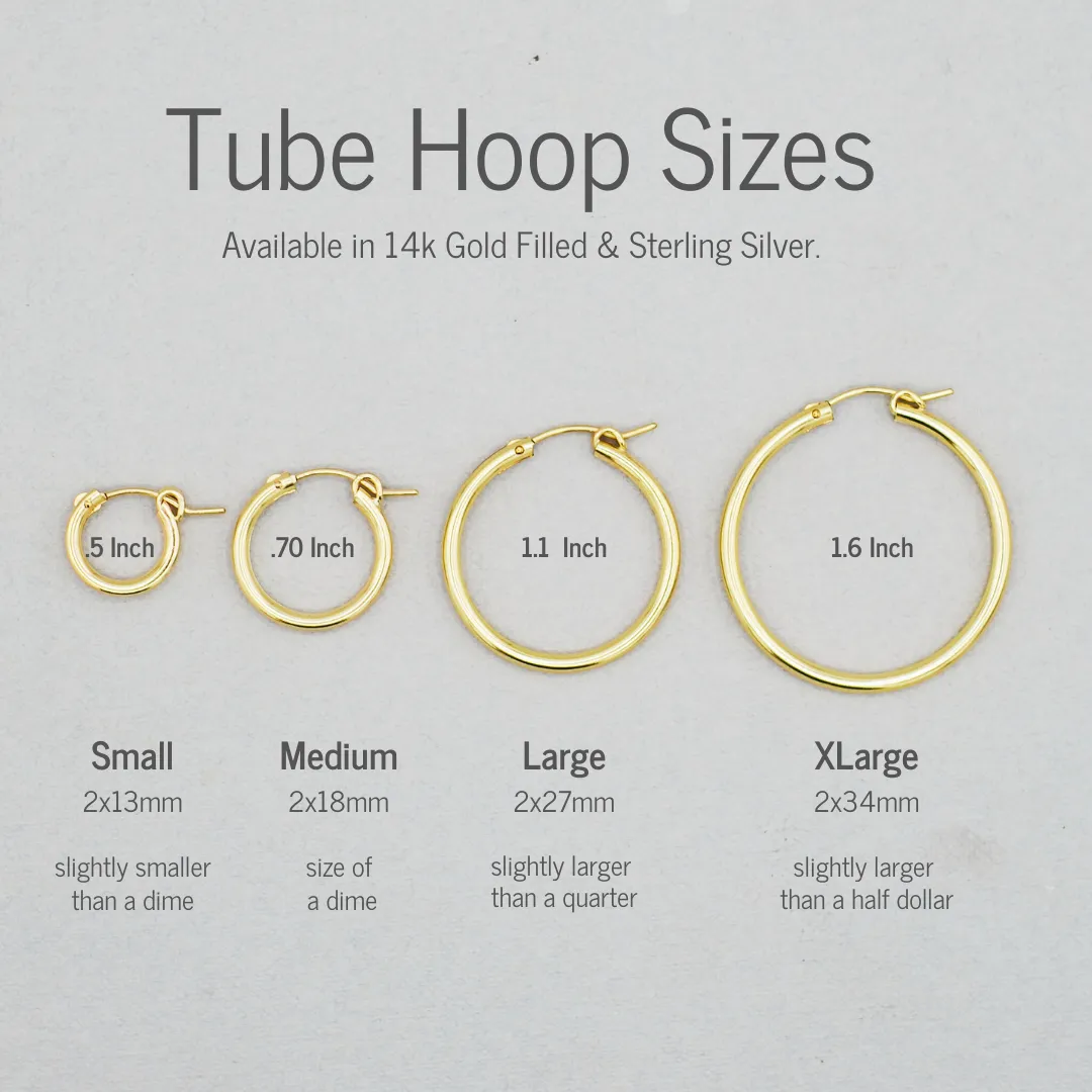 Small Sterling Silver Tube Hoops