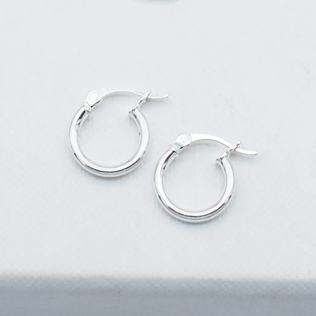 Small Sterling Silver Tube Hoops