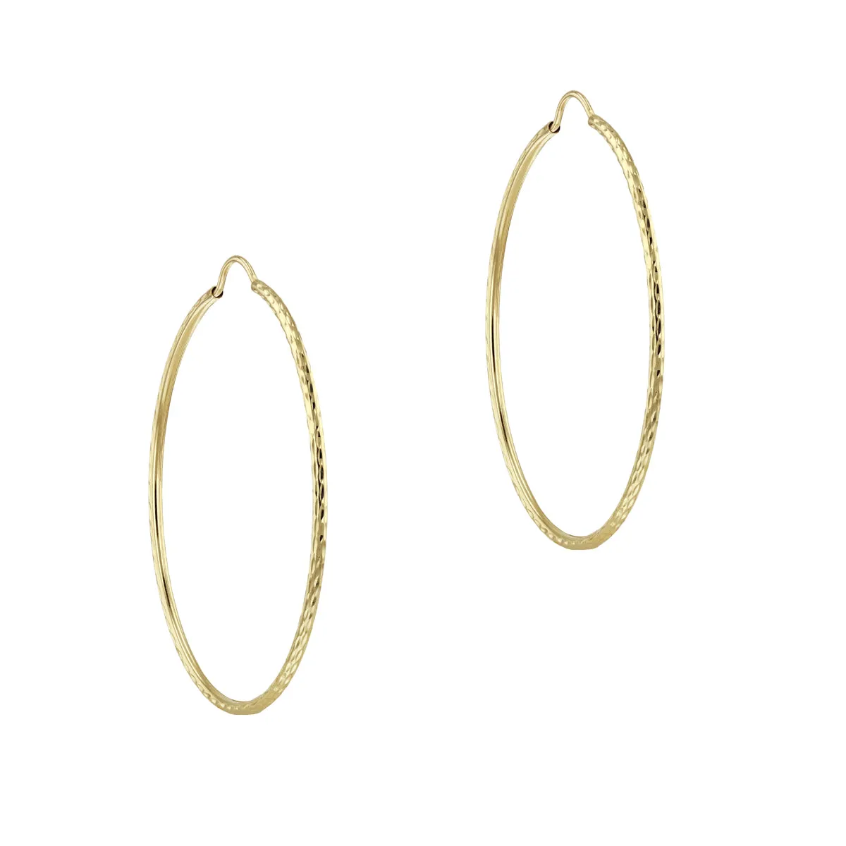 Soleil Collection 40mm Diamond Cut Hoop Earrings | 9K Solid Yellow Gold