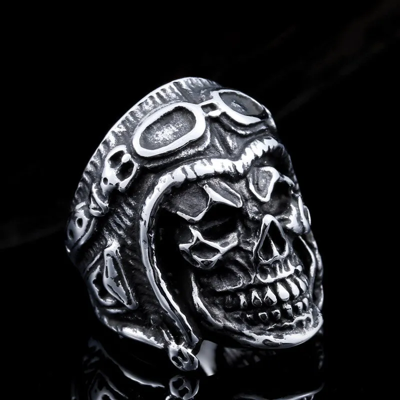 Steel soldier new style stainless steel skull astronaut ring for men unique vintage jewelry for men