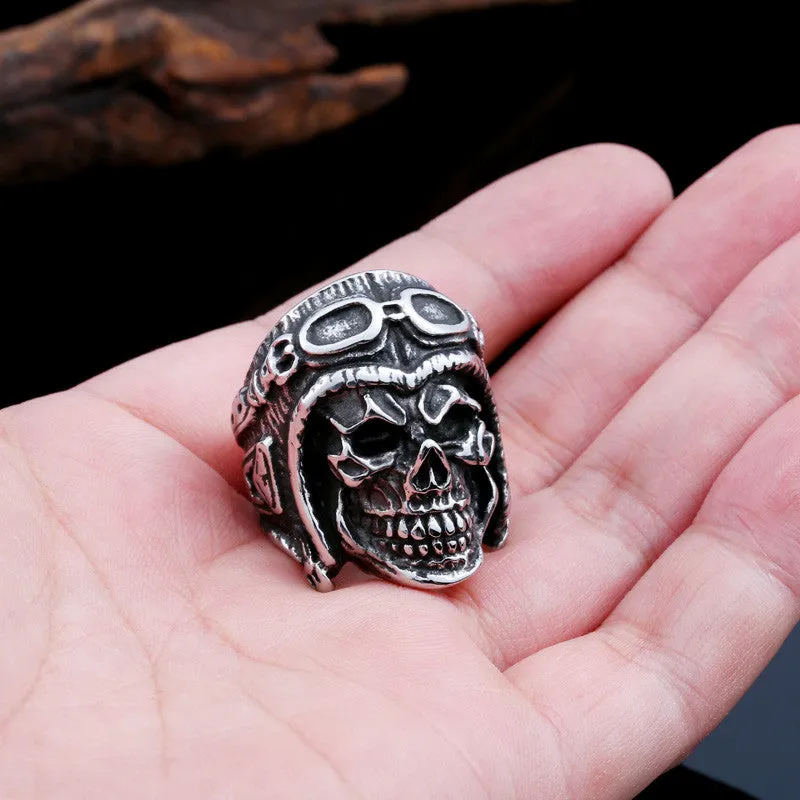 Steel soldier new style stainless steel skull astronaut ring for men unique vintage jewelry for men