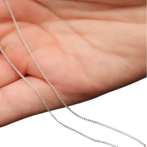 Sterling Silver Curb Cable Chain Necklace 30"