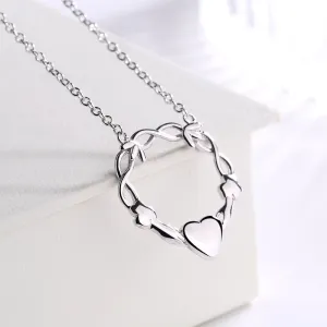 Sterling Silver Infinity and Heart Pendant Necklace