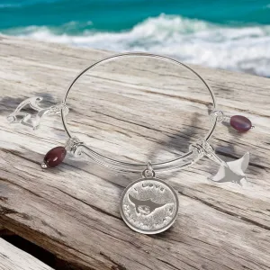 Stingray Bracelet, Manta Ray Bangle Bracelet, Stingray Charm Bracelet, Adjustable Bracelet for Women, Expandable Bracelet with Stingray