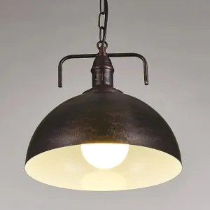 Stylish 1-Light Dark Blue Pendant Light for Living Room - 8"/10" Domed Ceiling Fixture