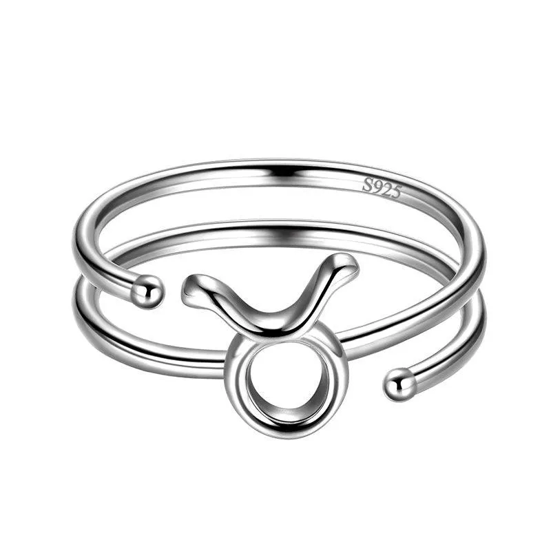 Taurus Rings Zodiac Sign Jewelry Women Girls Birthday Gifts 925 Sterling Silver