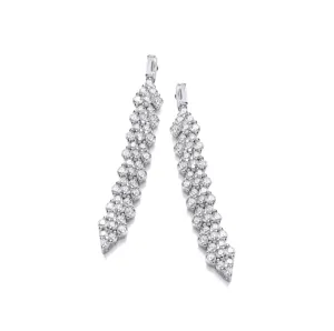 The Glam and Glitz Silver Drop Earrings