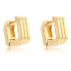 Thick Texture Square Huggie Hoop Earrings