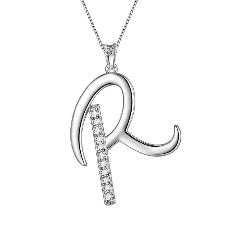 Tokyo Mart Letter Initial R Necklaces Pendant Women Girls Name Jewelry Gift 925 Sterling Silver