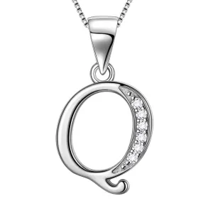 Tokyo Mart Letter Q Initial Necklaces Pendant Women Men Name Jewelry Gift 925 Silver