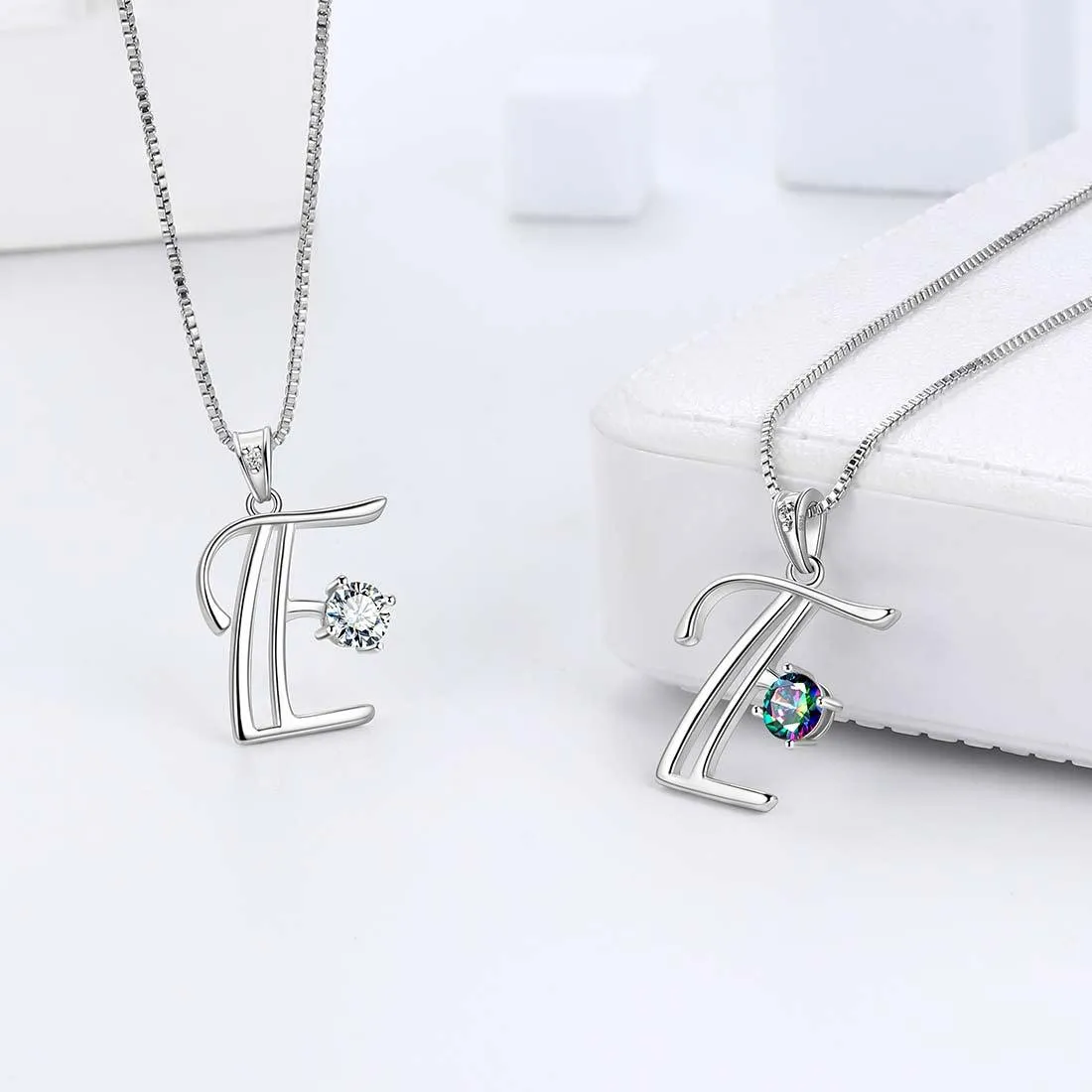 Tokyo Mart Women Initial E Letter Pendant Necklace Girl Name Jewelry Gift 925 Sterling Silver