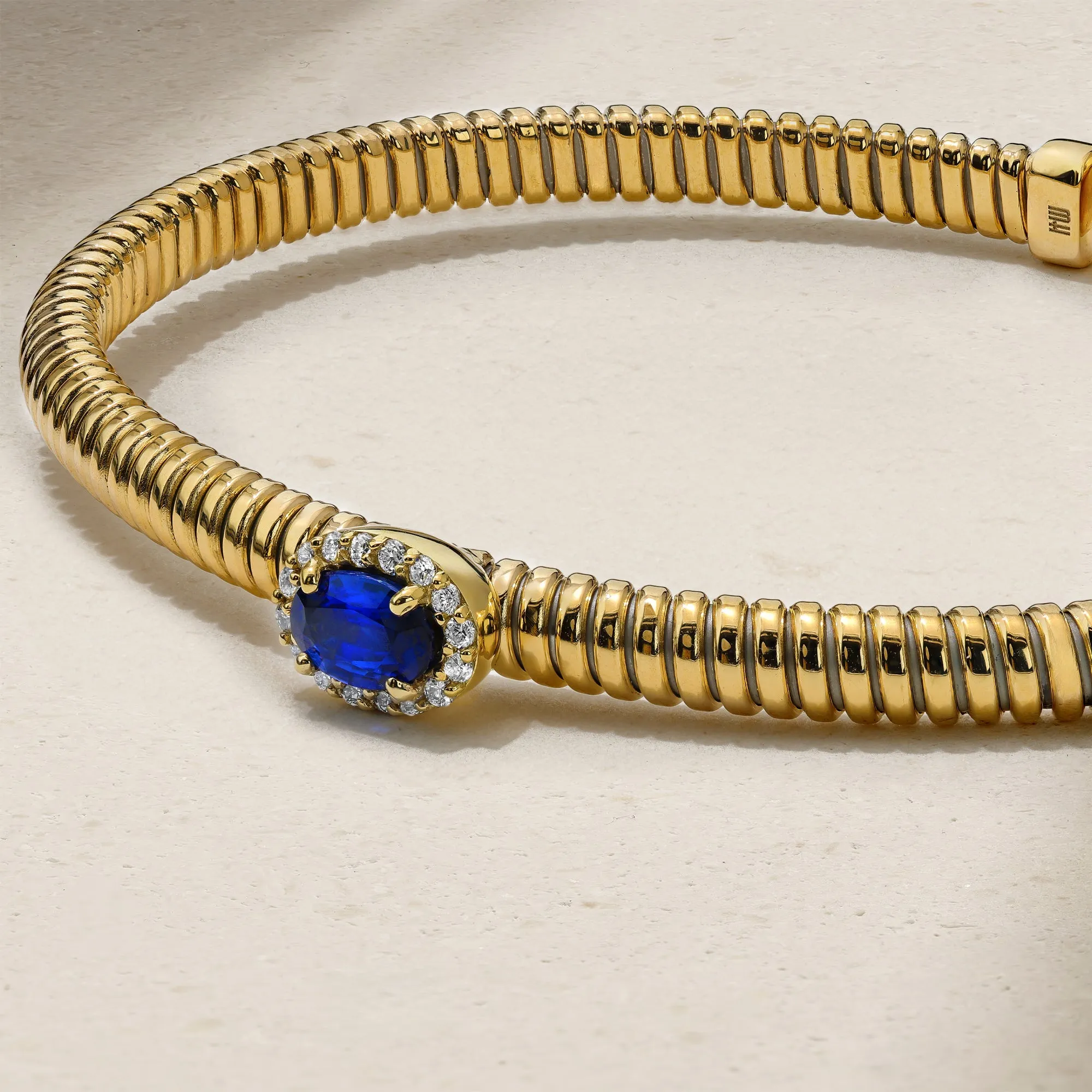 Tubogas Sapphire and Diamond Flex Bangle