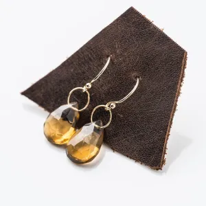 Whiskey Quartz Drop Earrings