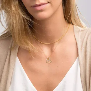 Women's 14K Gold Filled Heart Initial Necklace