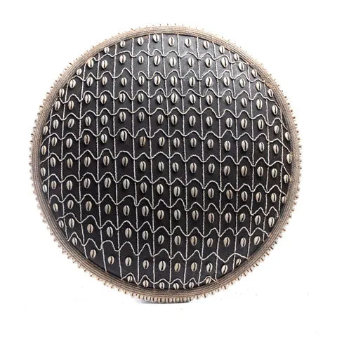 Wood Cowrie Shells and Beads Cameroon Shield | Made by Tikar Tribe of Cameroon