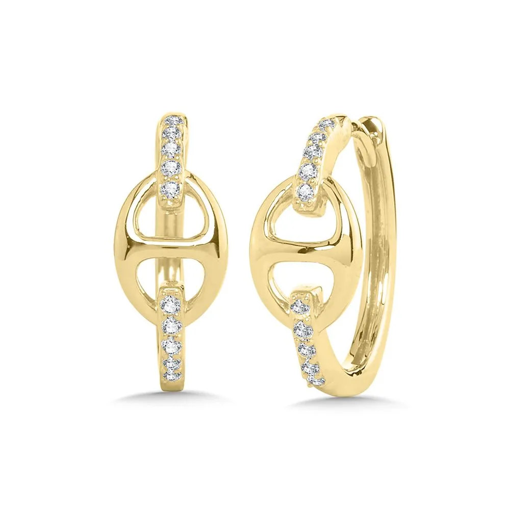 Yellow Gold Diamond Sectional Hoops