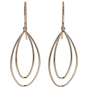 Yellow Gold Double Teardrop Dangle Earrings